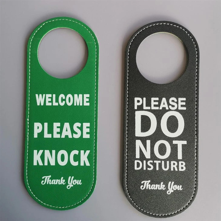 promotional gift-PU Leather Hotel Do Not Disturb Sign