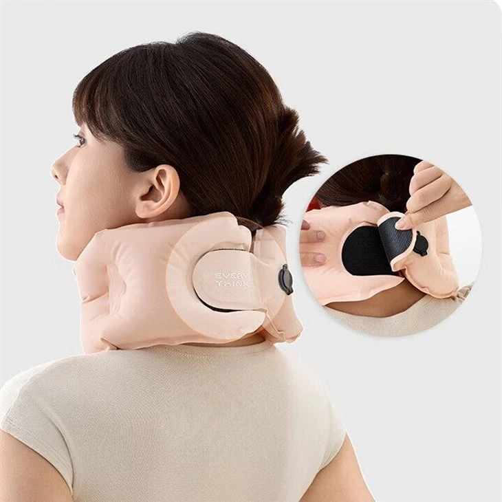 Inflatable U Shape Travel Neck Pillow Portable Air Plane Sleeping Head Support Pillow Soft Air Blow Up U Neck Pillow For Car Flight Office Rest suppliers