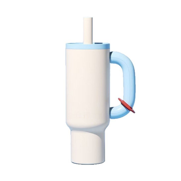 Stainless Steel Handle Giant Tumbler Dopamine Color Straw Cup Outdoor Portable Insulated Ice Cup Wholesale high quality