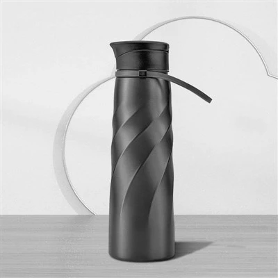 1000ML Large Capacity Swirl Sports Water Bottle With Carry Handle Portable Outdoor Travel Drinking Kettle