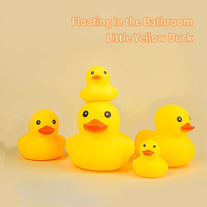 Squeaky Yellow Duck Bath Toy Cute Rubber Duck Squeeze Sound Toy For Kids Bathroom Play Street Stall Wholesale